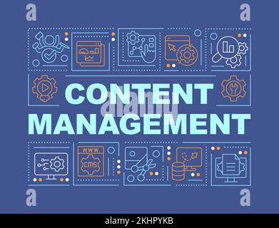 Content management word concepts dark blue banner Stock Vector