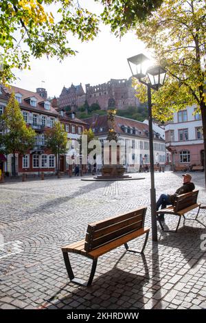 Kornmarkt in Heidelberg, Southwest Germany Europe EU Stock Photo