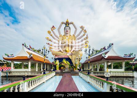 Wat Plai Laem temple with 18 hands God Guanyin statue at Koh Samui, Surat Thani, Thailand Stock Photo