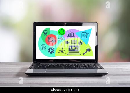 Lms concept shown on a laptop screen Stock Photo
