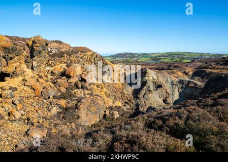 Parys Mountain Copper Mine, Amlwch, Anglesey, North Wales. Stock Photo