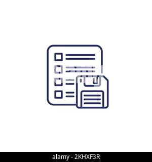 select files for backup line icon Stock Vector