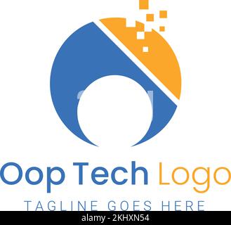 Oop Tech Logo Stock Vector