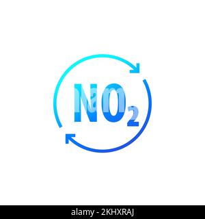 NO2, nitrogen dioxide icon with arrows Stock Vector