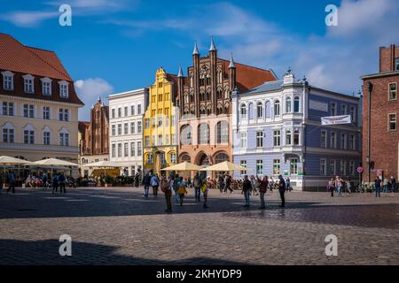 Stralsund, Mecklenburg-Vorpommern, Germany - Alter Markt Stralsund, centre of the historic old town of Stralsund. Stock Photo