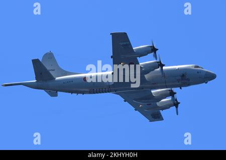 Kyoto Prefecture, Japan - July 25, 2014: Japan Maritime Self-Defense Force Lockheed Martin P-3C Orion anti-submarine and maritime surveillance aircraf Stock Photo