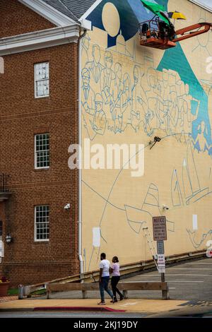 Graffiti Street artist into action in Spain Stock Photo