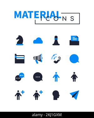 Business symbols - flat design style icons set Stock Vector