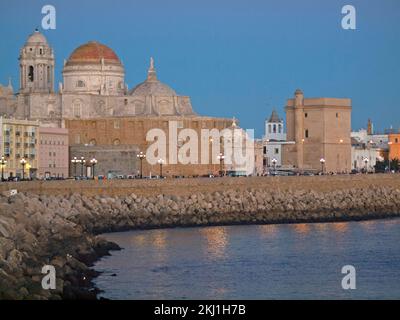 The seafront at Cadiz Old Town Stock Photo