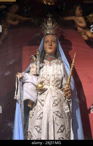 Our Lady of the Scapular, statue on the Altar of Our Lady of the Scapular in the Church of the Blessed Virgin Mary in Jastrebarsko, Croatia Stock Photo