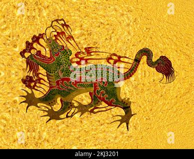 Captain Cadabra - Lion - Shadow Puppet from Shaanxi Province Stock Photo