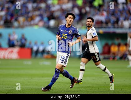 23rd November 2022; Khalifa International Stadium, Al Rayyan, Qatar; FIFA World Cup Football, Germany versus Japan;  Daichi Kamada of Japan. Stock Photo