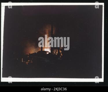 Project 26 - Operation Dominic (Johnston Island/Christmas Island/Maui, Hawaii) Test Activities. Thor launch, just after lift-off. Photographs of Atmospheric Nuclear Testing at Pacific Island and Nevada Test Sites. Stock Photo