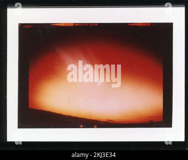 Project 26 - Operation Dominic (Johnston Island/Christmas Island/Maui, Hawaii) Detonation. Starfish from Mauna Loa, white auroral streamers observed from dome-like burst. Photographs of Atmospheric Nuclear Testing at Pacific Island and Nevada Test Sites. Stock Photo