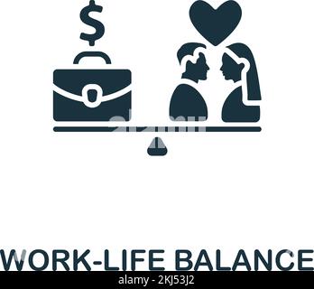 Work life balance icon. Monochrome simple sign from employee benefits ...
