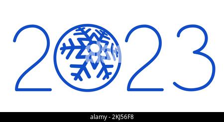 Illustration of the Christmass ball and 2023 New Year number Stock Vector