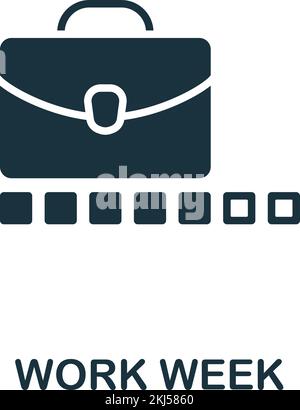 Work Week icon. Monochrome simple Time Management icon for templates ...
