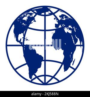 Earth globe icon abstract illustration. Elements of this image furnished by NASA.  Source of map: http://visibleearth.nasa.gov/view.php?id=74518 Stock Vector