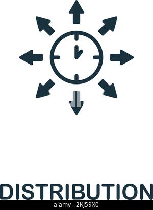 Distribution Icon icon. Monochrome simple Time Management icon for ...