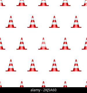 Seamless pattern of a traffic cones Stock Vector