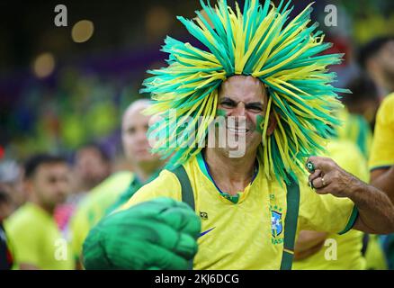 Lusail Iconic Stadium, Lusail, Qatar. 24th Nov, 2022. FIFA World Cup Football, Brazil versus Serbia; Fans of Brasil Credit: Action Plus Sports/Alamy Live News Stock Photo