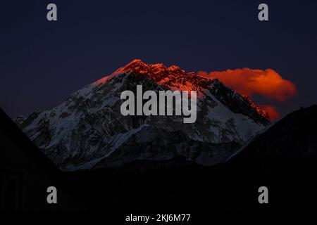 Mardi Himal, Mt. Machhapuchhare, Annapurna mountain seen during Annapurna Base Camp Trekking Nepal Stock Photo