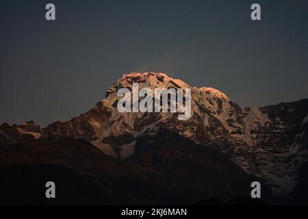 Mardi Himal, Mt. Machhapuchhare, Annapurna mountain seen during Annapurna Base Camp Trekking Nepal Stock Photo