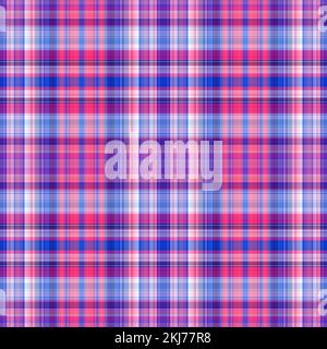 Nautical gingham in coastal beach house check fabric tile. Seamless red blue white sailor flannel textile tartan repeat swatch. Stock Photo