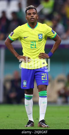 Doha, Qatar, 24th November 2022. Rodrygo of Brazil during the FIFA World  Cup 2022 match at Lusail Stadium, Doha. Picture credit should read: David  Klein / Sportimage Credit: Sportimage/Alamy Live News Stock Photo - Alamy