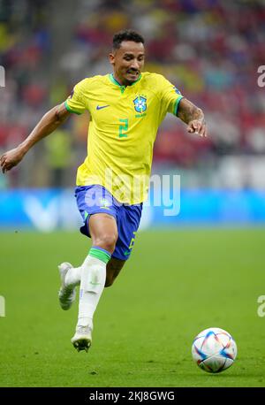 Brazil's Danilo during the FIFA World Cup Group G match at the Lusail Stadium in Lusail, Qatar. Picture date: Thursday November 24, 2022. Stock Photo