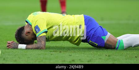 NEYMAR (BRA) after foul on the ground, pain, action, single action