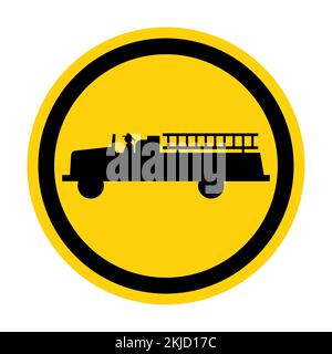 Emergency Vehicle Crossing Sign On White Background Stock Vector