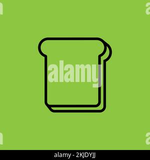 Toast icon isolated on Green Background. Fast Food Concept. - Vector . Vector illustration Stock Vector