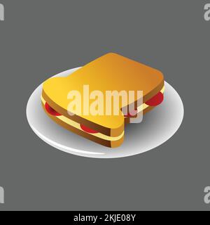 Toast Icon. Fast Food Concept, Cartoon of Sickle Vector Icon for Web Design Isolated on White Background - Vector. Vector illustration Stock Vector