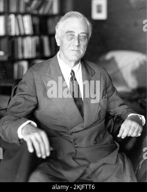 Last photograph taken of US President Franklin D Roosevelt, taken April 11, 1945, the day before his death Stock Photo
