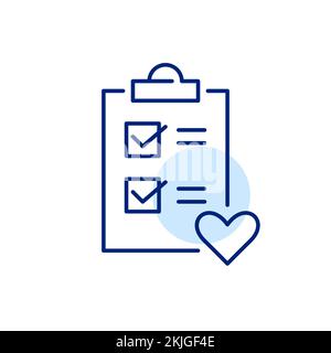 Customer review questionnaire with positive feedback. Pixel perfect, editable stroke line icon Stock Vector