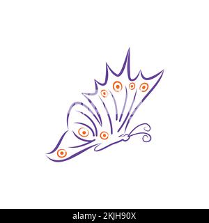 Creative outline butterfly icon design on a white background Stock Vector