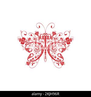 Flower craft butterfly icon design on a clean background Stock Vector