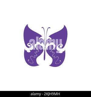 Single butterfly logo Vector icon on a white background Stock Vector