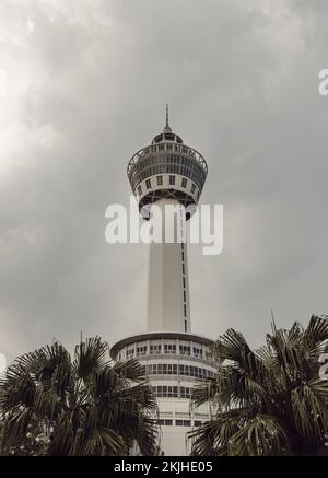 Samut prakan, Thailand - Nov 18, 2022 : The Landmark of Samut Prakan province has the Samut Prakan Observation Tower with the sky background. Samut pr Stock Photo