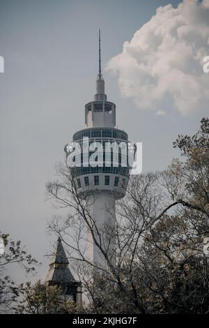 Samut prakan, Thailand - Nov 18, 2022 : The Landmark of Samut Prakan province has the Samut Prakan Observation Tower and Pak-Nam clock tower with the Stock Photo