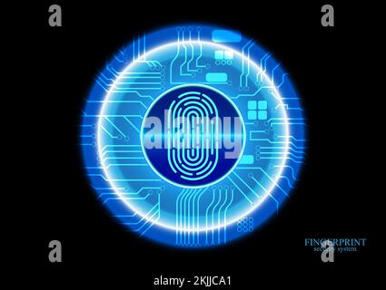 graphics design fingerprint concept security access control vector illustration Stock Vector