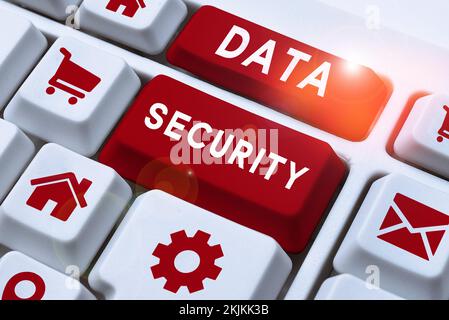 Handwriting text Data Security. Business overview Confidentiality Disk Encryption Backups Password Shielding Stock Photo