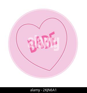 Loveheart Sweet Candy - Babe Message vector Illustration Stock Vector
