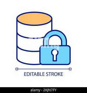 Database locking RGB color icon Stock Vector