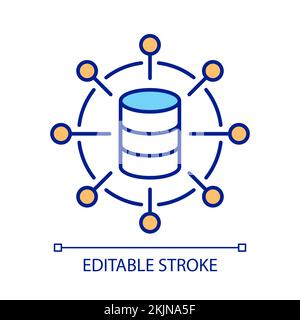 Database network RGB color icon Stock Vector