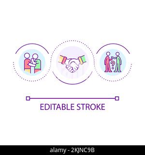 Friend support loop concept icon Stock Vector