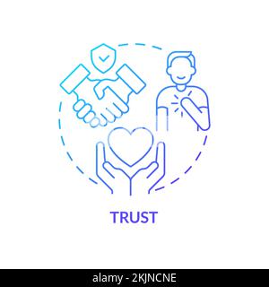 Trust blue gradient concept icon Stock Vector