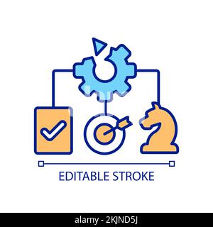 Strategy problems RGB color icon Stock Vector