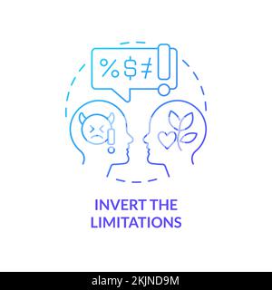 Invert limitations blue gradient concept icon Stock Vector